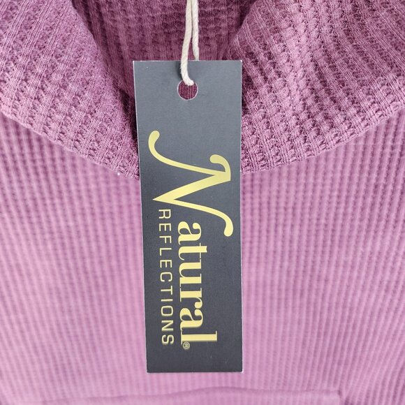 Womens Natural Reflections Maroon Sweatshirt Waffle Knit Pullover Cowl Neck M - Picture 6 of 13